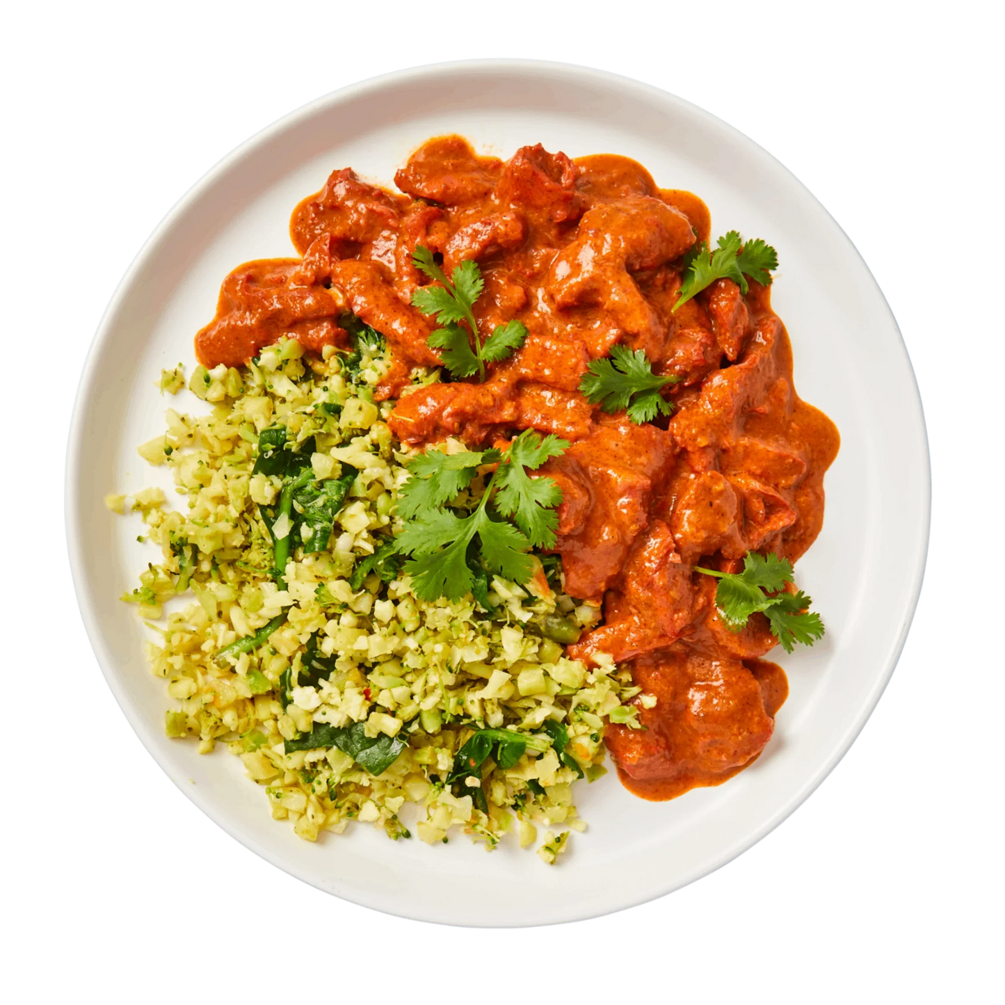 Butter Chicken with Broccoli and Cauliflower Rice