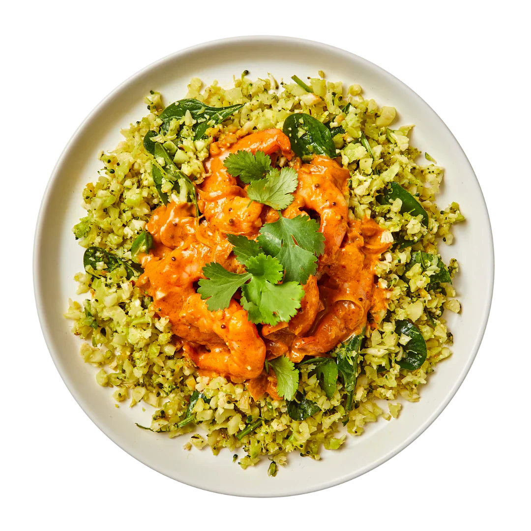 Goan Prawn Curry with Broccoli and Cauliflower Rice
