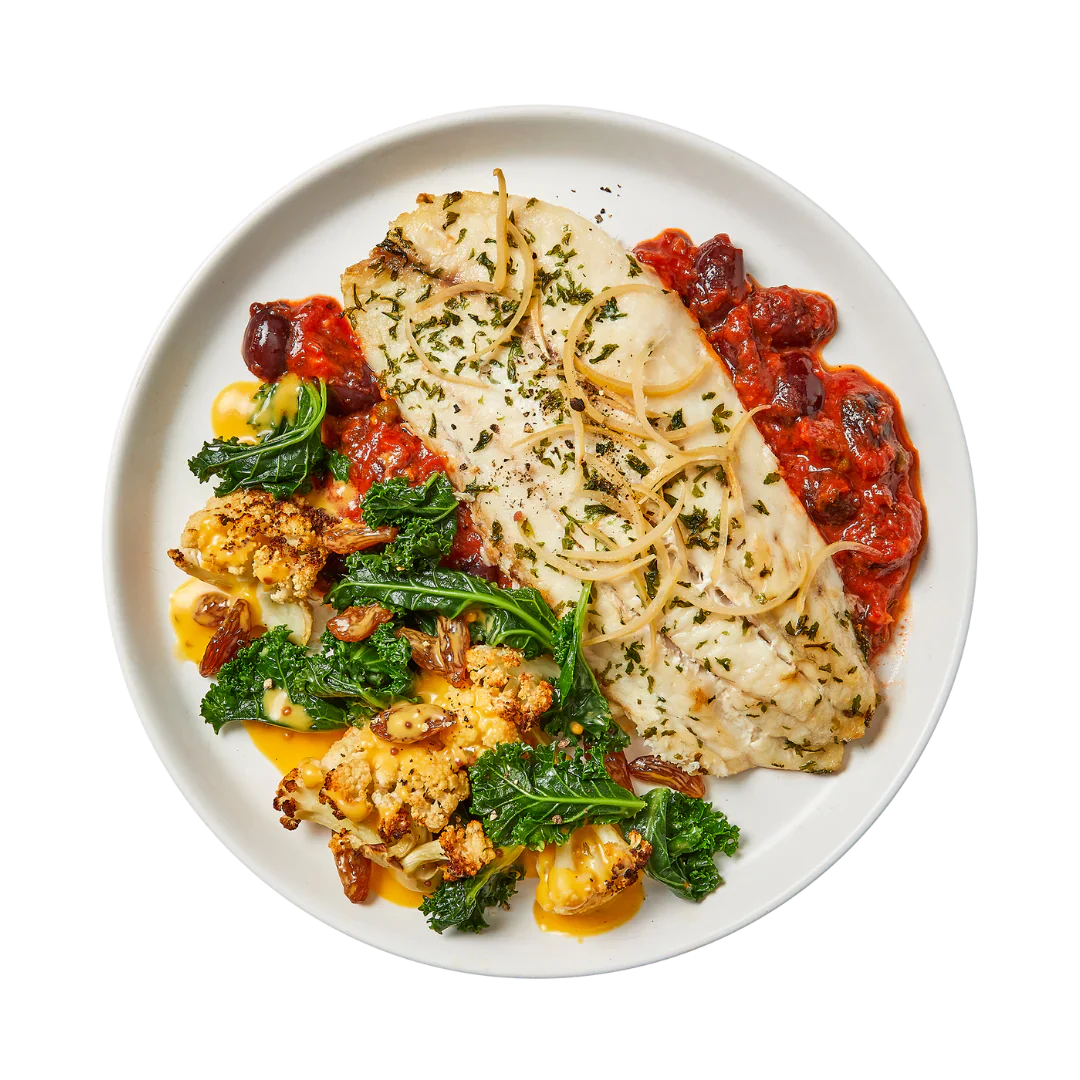 Roasted Barramundi with Kale Cauliflower Salad