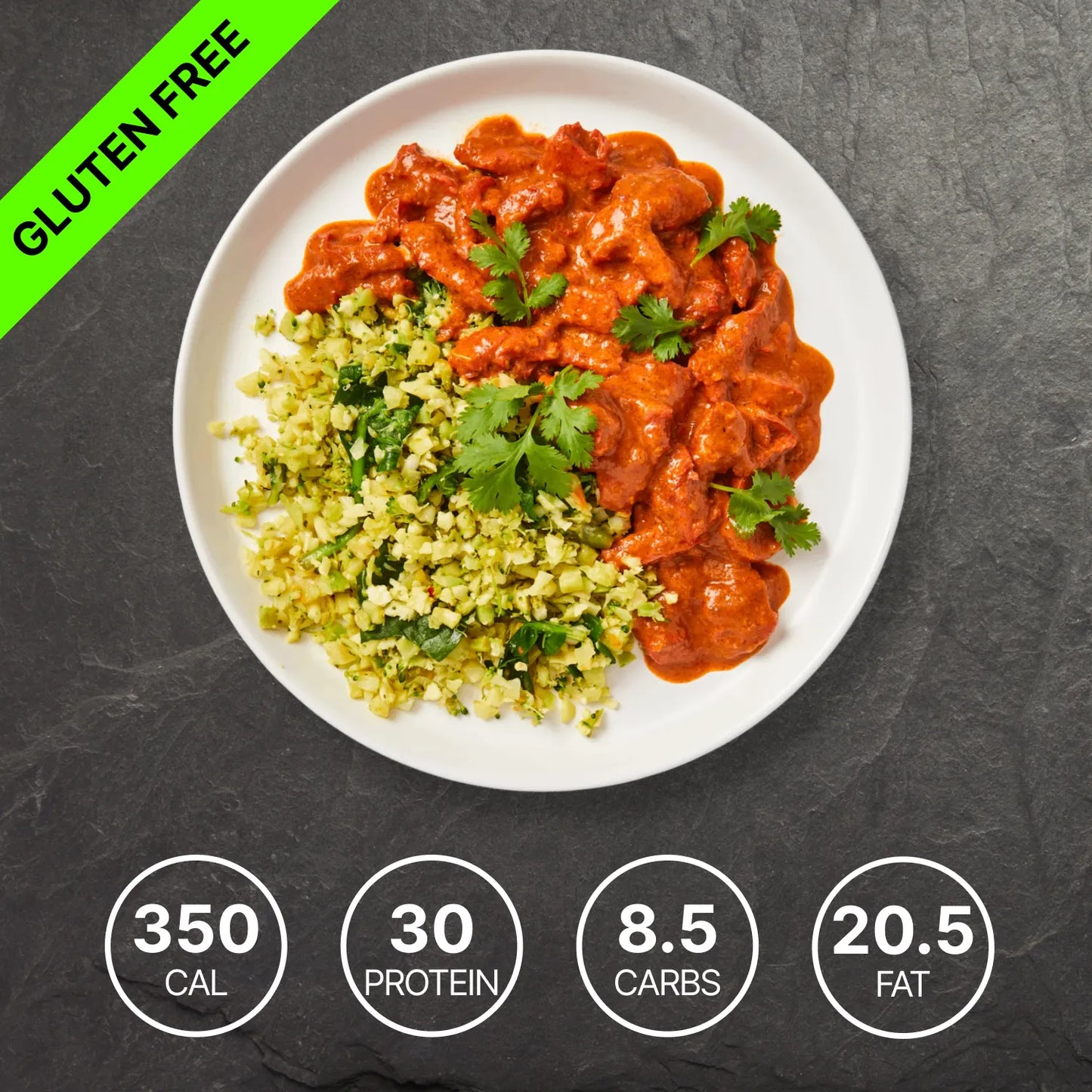 Butter Chicken with Broccoli and Cauliflower Rice