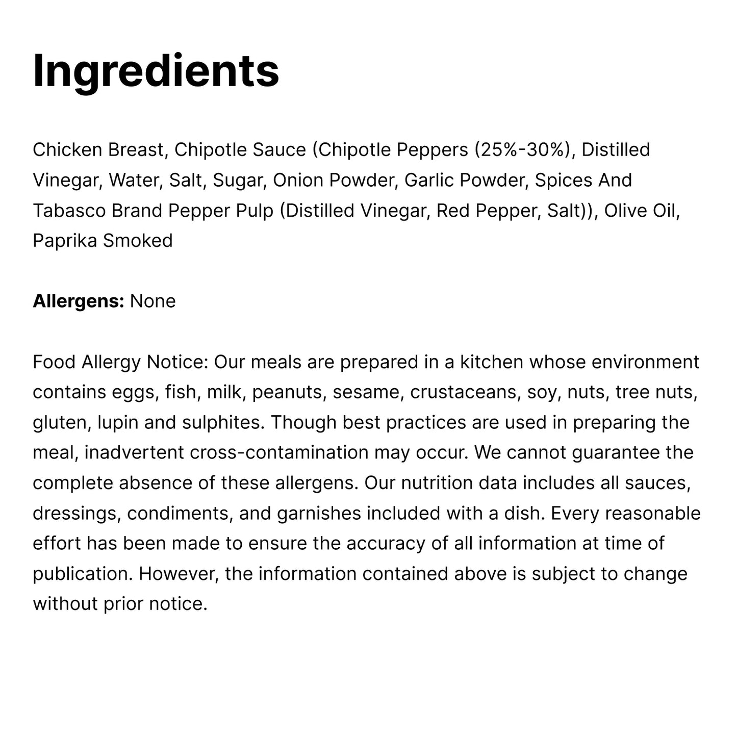 Chipotle Chilli Chicken