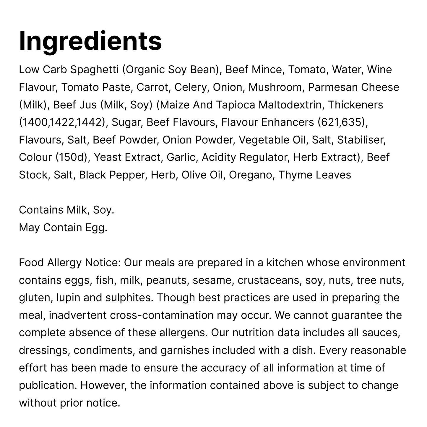 Low Carb Beef Spaghetti Bolognese