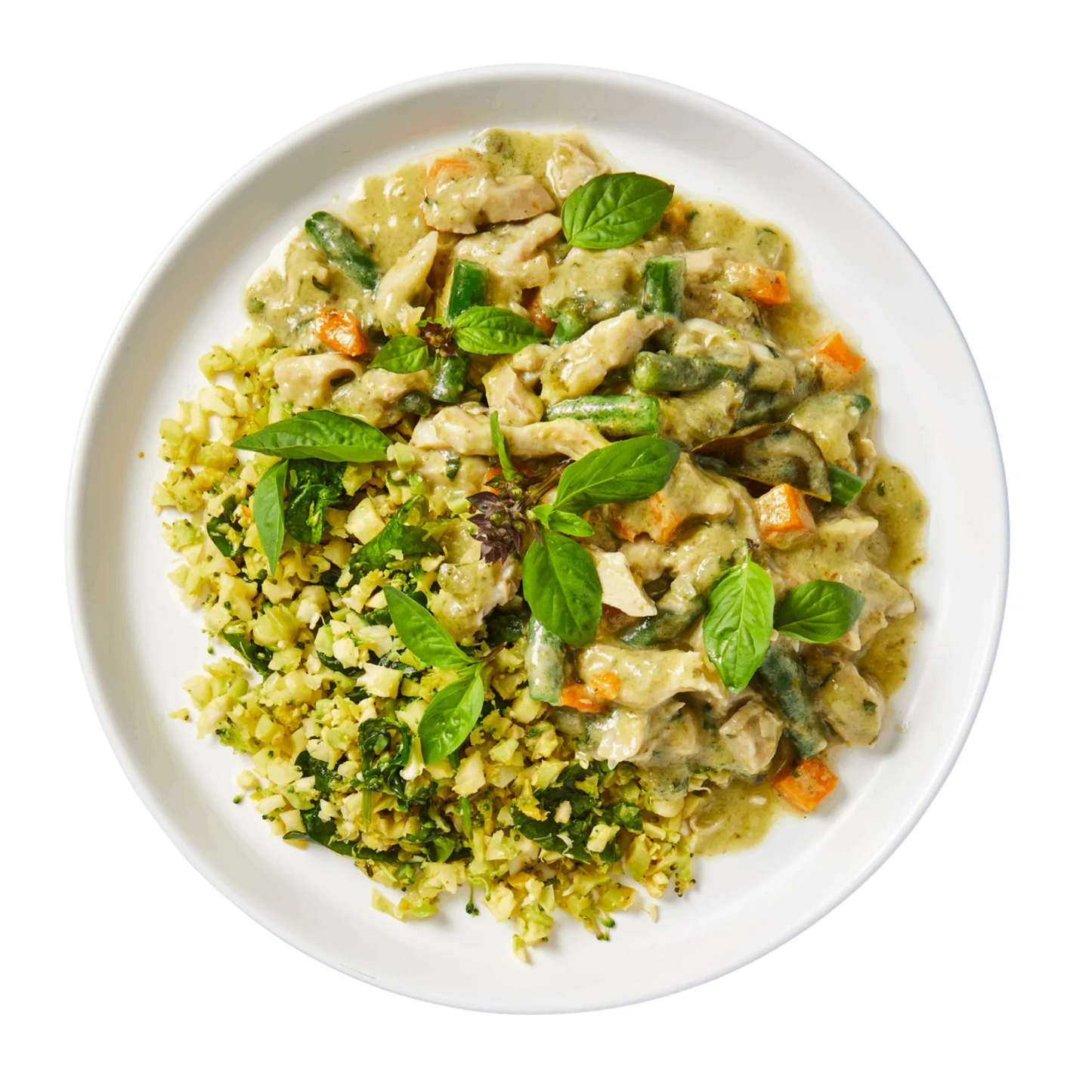 Thai Green Chicken Curry with Broccoli and Cauliflower Rice