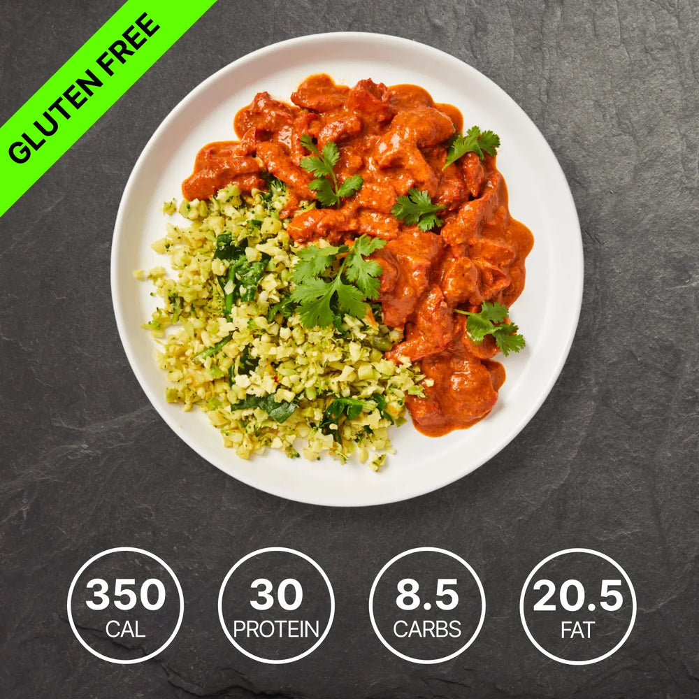 Butter Chicken with Broccoli and Cauliflower Rice