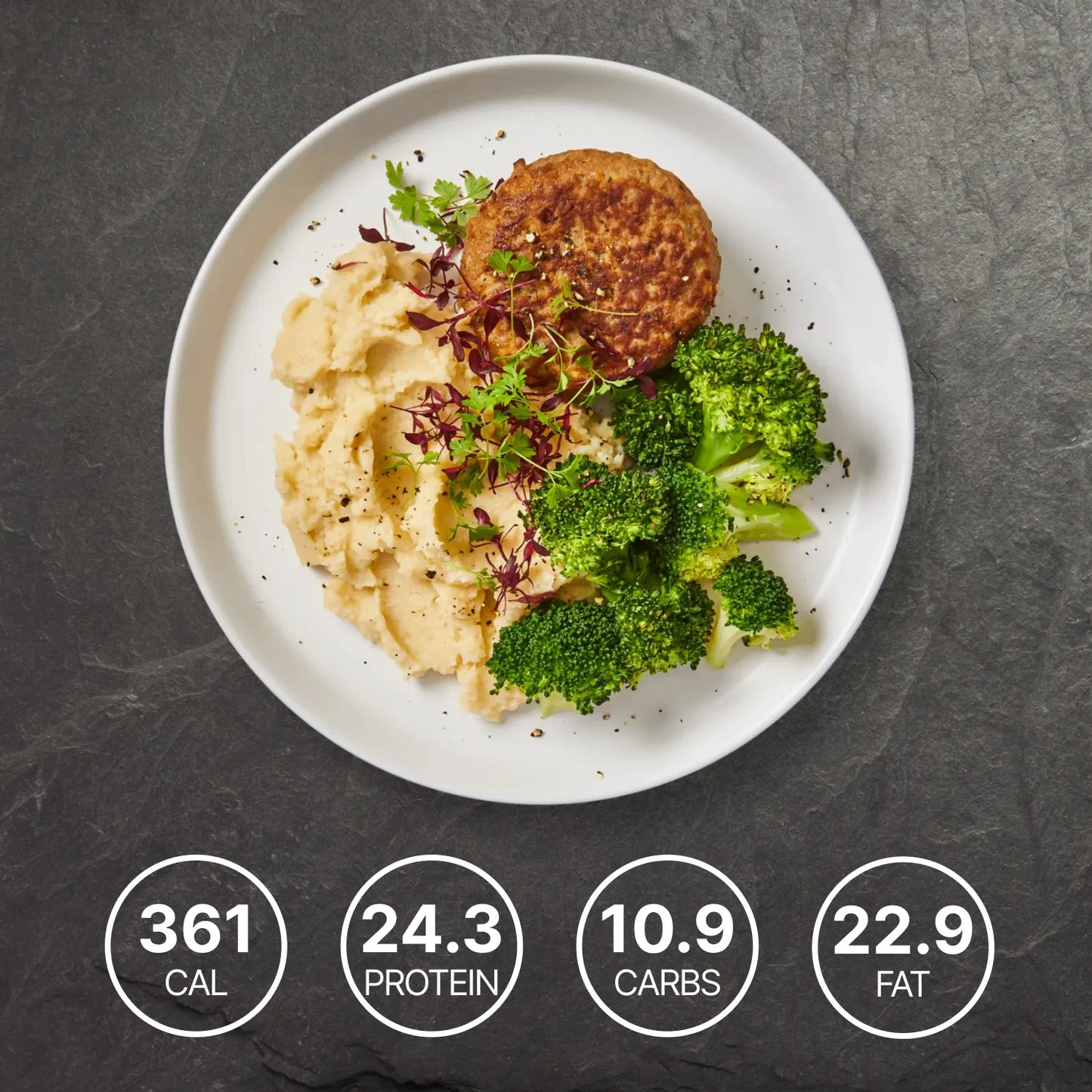 Lamb Rissoles with Creamy Cauliflower Mash and Broccoli